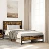 vidaXL Metal Bed Frame without Mattress Smoked Oak 100x190 cm