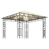 vidaXL Gazebo with Mosquito Net&LED String Lights 3x3x2.73 m Cream