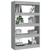 vidaXL Book Cabinet/Room Divider Grey Sonoma 80x30x135 cm Engineered Wood