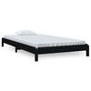 vidaXL Stack Bed without Mattress Black 90x200 cm Solid Wood Pine