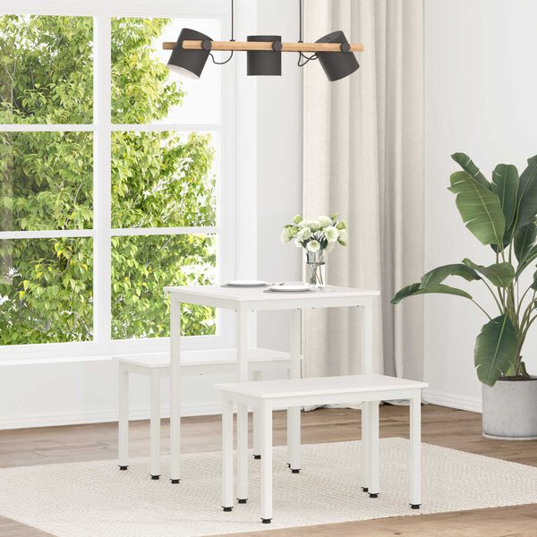 vidaXL Dining Table White 60 x 60 x 75 cm Solid Pine Wood