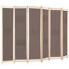 vidaXL 6-Panel Room Divider Brown 240x170x4 cm Fabric