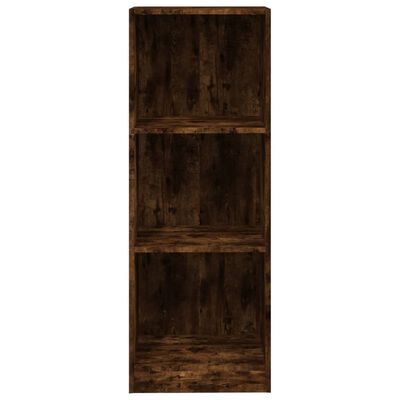vidaXL 3-Tier Book Cabinet Smoked Oak 40x24x109 cm Engineered Wood