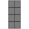 vidaXL Sliding Door Black 90x205 cm Tempered Glass and Aluminium