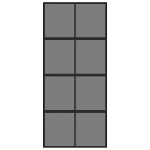 vidaXL Sliding Door Black 90x205 cm Tempered Glass and Aluminium