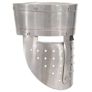 vidaXL Medieval Knight Helmet Antique Replica LARP Silver Steel