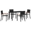 vidaXL Garden Dining Set 5 pcs Black Powder-Coated Steel