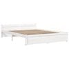 vidaXL Bed Frame without Mattress White Solid Wood 150x200 cm King Size King Size
