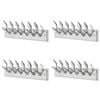 vidaXL Wardrobe Coat Hooks 4 pcs Silver Aluminium