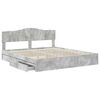 vidaXL Storage Bed Concrete Grey 200 x 200 cm Engineered Wood