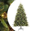 vidaXL Artificial Hinged Christmas Tree with Cones Green 240 cm
