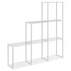 vidaXL Tubular Shelf with Storage White 129 x 27 x 132 cm Aluminium