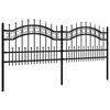 vidaXL Garden Fence Kampen with Spear Top Black 240x75 cm Steel
