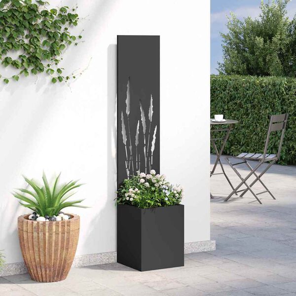 vidaXL Garden Privacy Screen Black 32 x 140 cm Cold-rolled steel