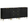vidaXL 3 Piece Sideboards Black Engineered Wood