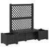vidaXL Garden Bench Kopenhagen Anthracite 173 x 49 x 135.5 cm PP