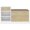 vidaXL Shoe Bench White and Sonoma Oak 94.5x31x57 cm Engineered Wood