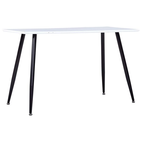 vidaXL Dining Table White and Black 120x60x74 cm MDF
