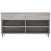 vidaXL Shoe Bench Grey Sonoma 102x35x55 cm Engineered Wood