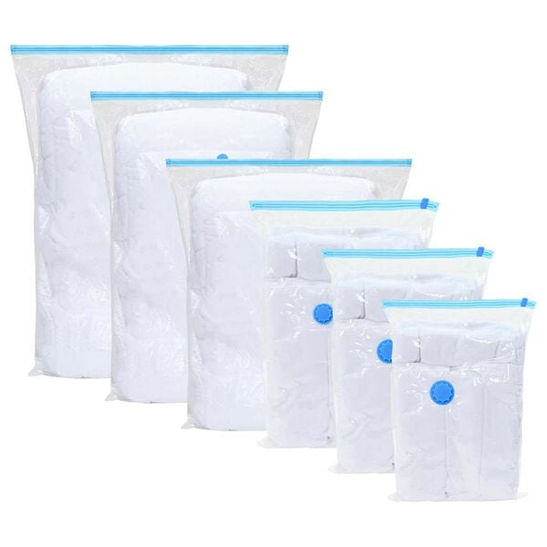 vidaXL Storage Bags 50 pcs Transparent and Blue 130 x 100 cm