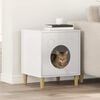 vidaXL Cat House Gloss White 42.5 x 40 x 52.5 cm Engineered Wood