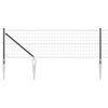 vidaXL Euro Fence with Spikes 25 x 0.6 m PVC-Coated Steel Grey Mesh