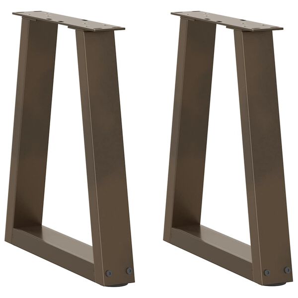 vidaXL Coffee Table Legs V-Shape 2 pcs Natural Steel 38x(42-43.3) cm Steel