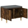 vidaXL Hall Bench with Cushion with Storage Smoked Oak 60 x 38 x 46 cm