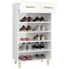 vidaXL Shoe Cabinet High Gloss White 60x35x105 cm Engineered Wood