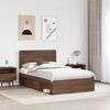 vidaXL Bed Frame with Headboard Brown Oak 120 x 190 cm Solid Pine Wood