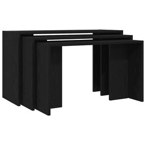 vidaXL Nesting Tables 3 pcs Black Engineered Wood