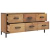 vidaXL Storage Cabinet Brown 110x30x45 cm Solid Pinewood