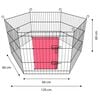 FLAMINGO 6 Piece Rabbit Playpen Hexagon 120x60 cm Taupe
