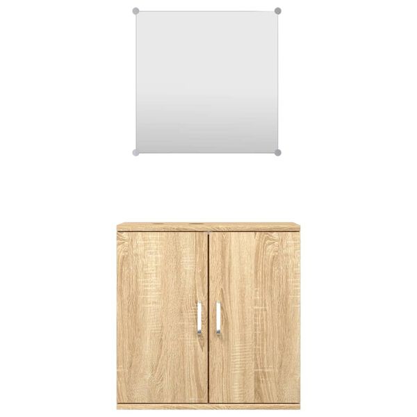 vidaXL 2 Piece Bathroom Furniture Set Oak Engineered Wood