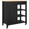 vidaXL Kitchen Trolley Black 84 x 40 x 88.5 cm