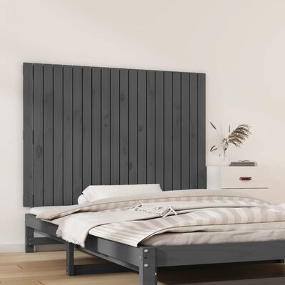 vidaXL Wall Headboard Grey 127.5x3x90 cm Solid Wood Pine