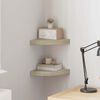 vidaXL Floating Corner Shelves 2 pcs Oak 25x25x3.8 cm MDF