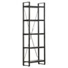 vidaXL 5-Tier Bookcase Black 60x30x180 cm Solid Mango Wood