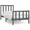 vidaXL Bed Frame without Mattress Grey 90x200 cm Solid Wood