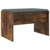 vidaXL Hall Bench with Cushion Smoked Oak 63 x 38 x 40 cm