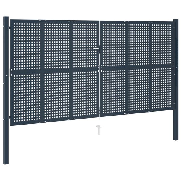 vidaXL Fence Gate Anthracite 404x175 cm Steel