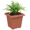 vidaXL Square Flower Pot 24 pcs Brick Red 16 x 16 x 14 cm Plastic