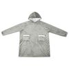vidaXL Blanket Hoodie Grey M Fleece and Flannel