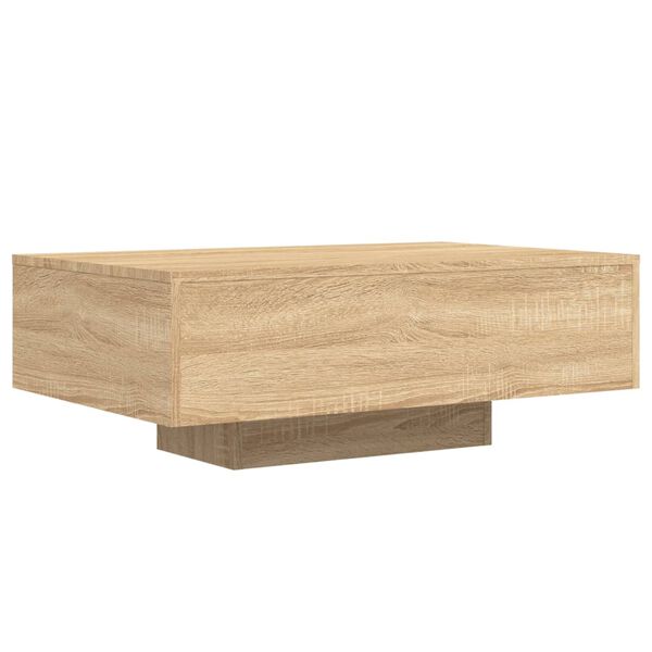 vidaXL Coffee Table with LED Lights Sonoma Oak 85x55x31 cm