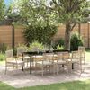 vidaXL Garden Dining Set 9 pcs Beige Poly Rattan