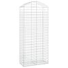 vidaXL Arched Gabion Basket 100x50x220/240 cm Galvanised Iron
