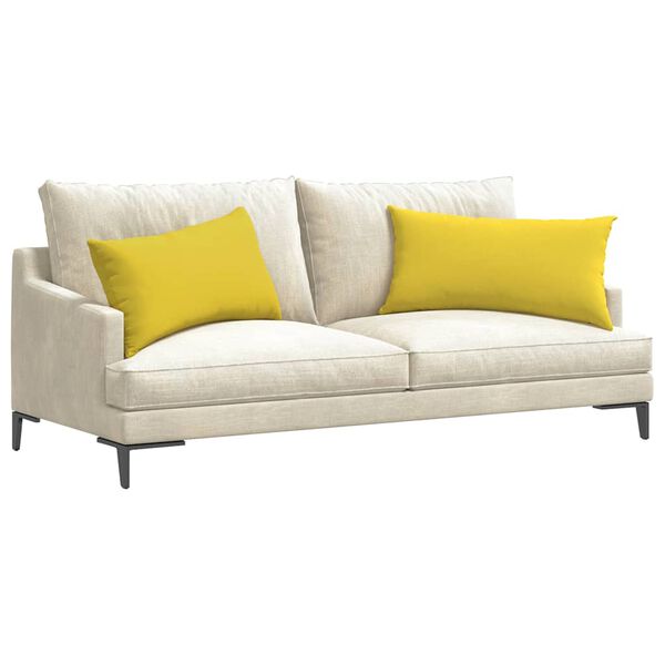 vidaXL Sofa Pillows 2 pcs Light Yellow 80 x 40 cm Fabric