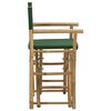 vidaXL Folding Director's Chairs 2 pcs Green Bamboo and Fabric