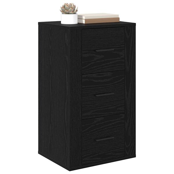 vidaXL Sideboard with Drawer Black Oak 40 x 33 x 70 cm Engineered wood