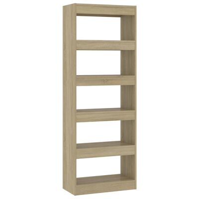 vidaXL Book Cabinet/Room Divider Sonoma Oak 60x30x166 cm Engineered Wood